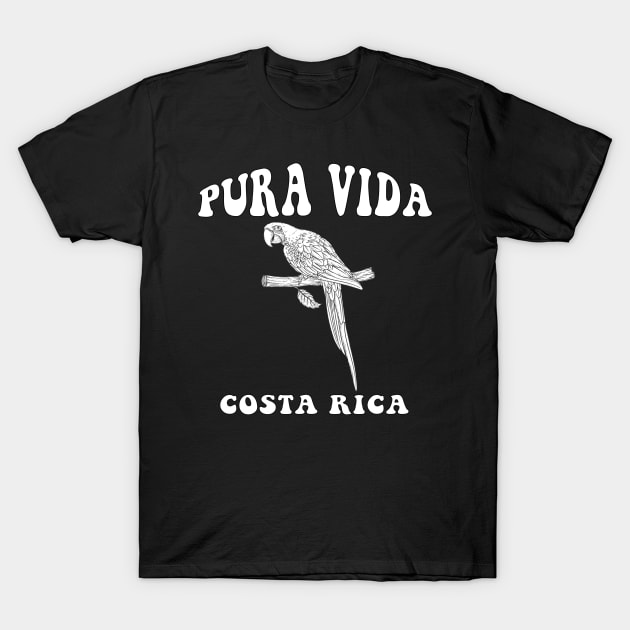 Pura Vida Costa Rica - Parrot Cute Funny T-Shirt by blacckstoned